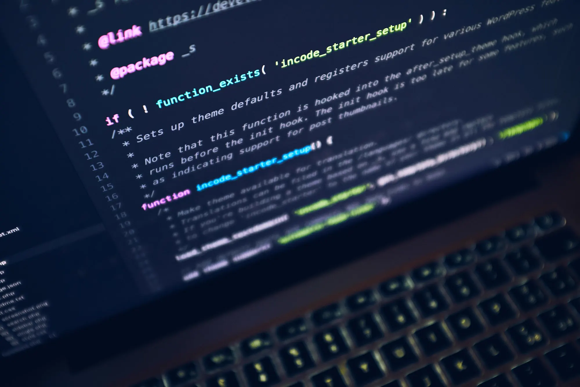 Program code on a computer screen